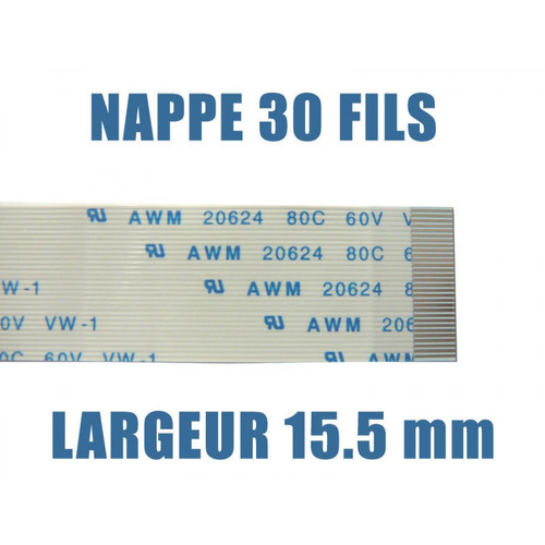 Accessoires SSD Kalea-Informatique Nappe Ruban ZIF FPC - 30 PINS - PAS 0.5MM - LONGUEUR 150mm Connecteurs sur la même face de la Nappe.