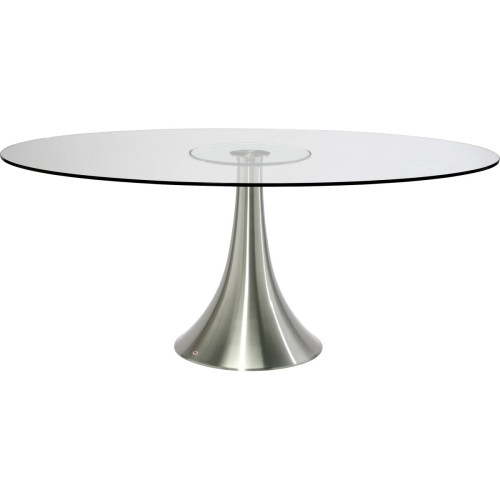 Tables à manger Karedesign Table en verre Grande Possibilita 180x120cm chromée et verre Kare Design