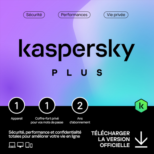 Kaspersky - Kaspersky Plus - Licence 2 ans - 1 appareil - A télécharger Kaspersky  - Antivirus et Sécurité