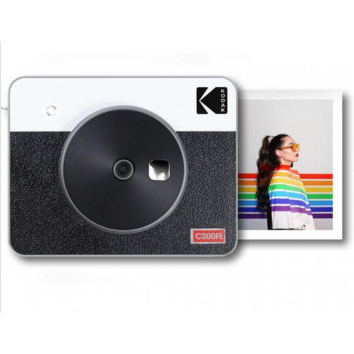 Kodak - KODAK Mini Shot Combo 2 Retro C300 - Appareil Photo Instantané (Photo Carré 7,6 x 7,6 cm - 3 x 3'', Écran LCD 1,7'', Bluetooth, Batterie Lithium, Sublimation Thermique 4Pass, 8 photos incluses) Blanc & Noir- RECONDITIONNE Kodak  - Photo & vidéo reconditionnées