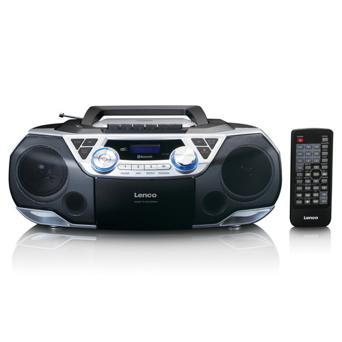 Lenco - Radio portable DAB+/FM avec Bluetooth®, lecteur CD, cassettes et USB SCD-720SI Noir-Argent Lenco  - Radio fm avec telecommande