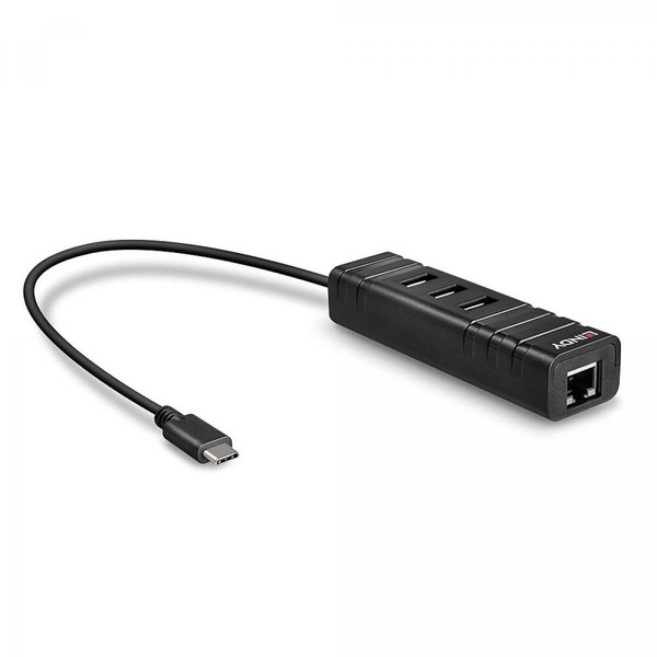 Câble antenne Lindy Convertisseur Hub USB 3.1 type C & Ethernet Gigabit