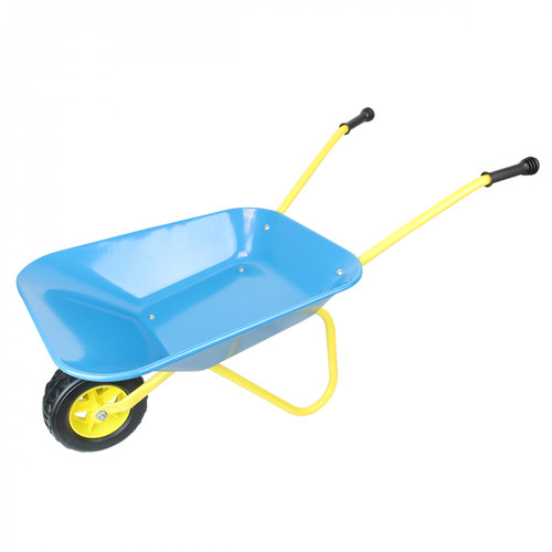 Chariots de ramassage Linxor Brouette pour enfant en métal - Bleu et jaune