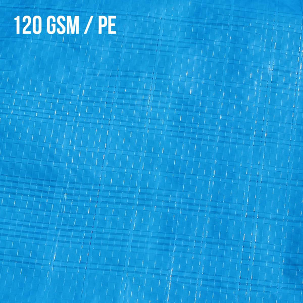 Linxor Tapis de sol et de protection bleu pour piscine 6 m x 6 m