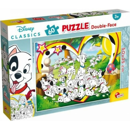 Lisciani - Lisciani, Puzzle pour enfants à partir de 4 ans, 60 pièces, 2 en 1 Double Face Recto / Verso avec le dos à colorier - Disney 101 Dalmatiens 86528 Lisciani  - Lisciani