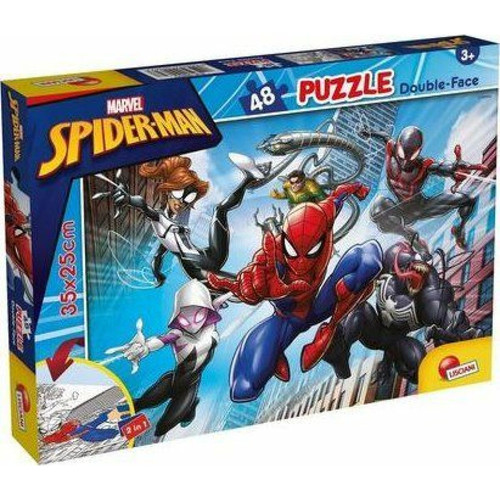 Lisciani - Liscianigiochi- Marvel Puzzle DF, 99627, Rompecabezas de Doble Cara M-Plus 48 Spiderman Lisciani  - Lisciani