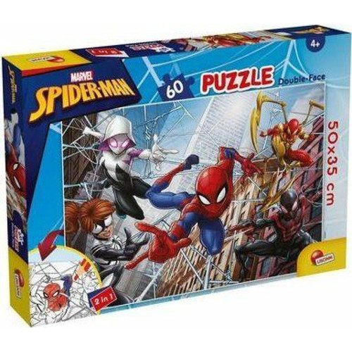 Lisciani - Liscianigiochi- Marvel Puzzle DF, 99689, Rompecabezas de Doble Cara Plus 60 Spiderman Lisciani  - Lisciani