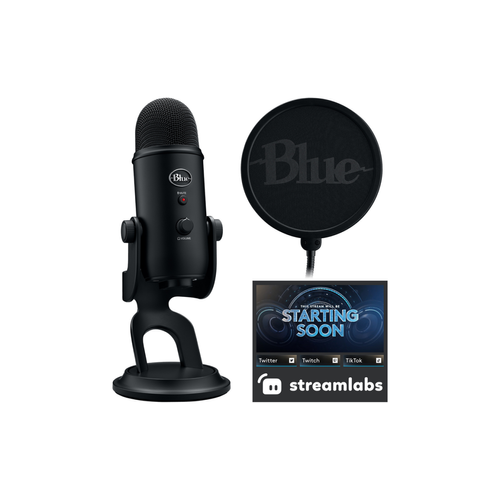 Logitech - Blue Yeti Game Streaming Kit, Micro gaming USB Yeti avec filtre anti-pop personnalise pour PC & Mac Logitech  - Microphone PC