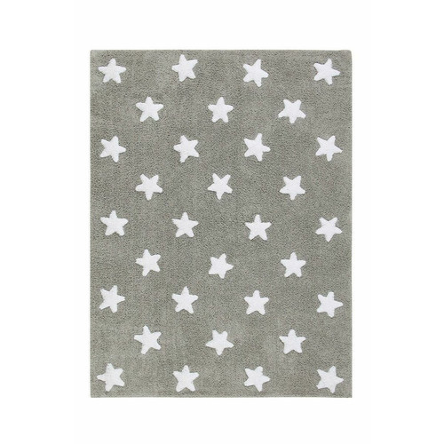 Lorena Canals - Tapis coton motif étoile - gris - 120 x 160 Lorena Canals  - Tapis Enfant Tapis
