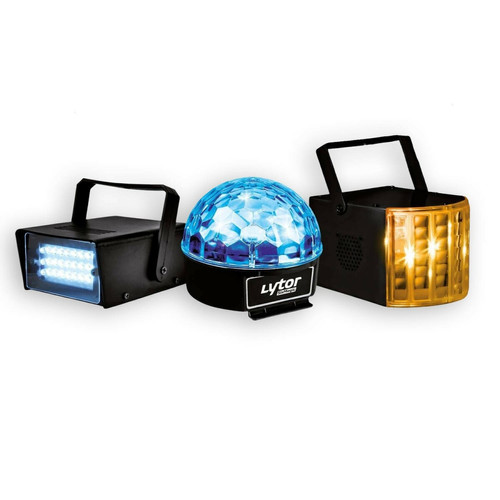 Lytor - PACK ZIRKUS Lytor - 3 Jeux de lumière stroboscope + dôme ASTRO 6 LEDs + Derby 4 LEDs RGBW Lytor  - Lytor