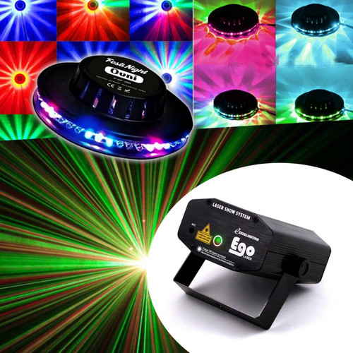 Lytor - PACK Light FIESTA Effet FestiNight OVNI LED RVB +  Las jeu de lumière EGO Rouge/Vert Lytor  - Lytor