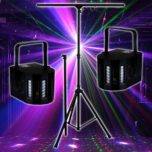 Lytor - PACK Sono DJ LIGHT Jeux de lumière 2 EFFETS DERBY Noir 4 LEDs RGBW + Portique Lytor  - Lytor