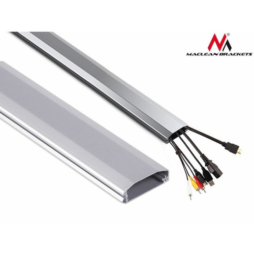 Maclean - MC-693 cable canal bande en aluminium câble organisateur 60x20x750mm ouverture et fermeture facile (argent) Maclean  - Maclean