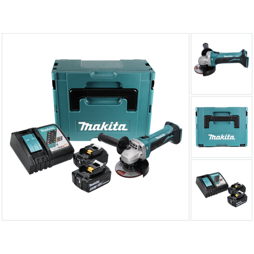 Meuleuses Makita Makita DGA 452 RTJ Meuleuse d'angle sans fil 18V 115mm + 2x Batteries 5,0Ah + Chargeur + Makpac