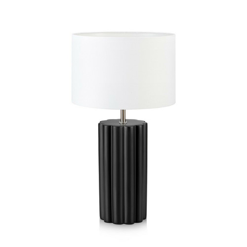 Lampes à poser Markslojd Lampe de table noire avec abat-jour rond blanc