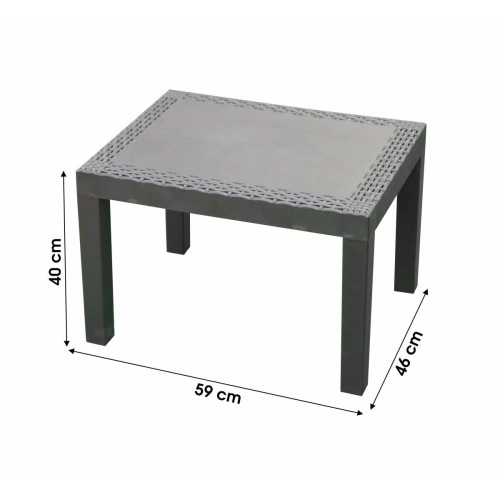 Tables de jardin Sunnydays TABLE DE JARDIN EXTERIEURE LE PLASTIK TABLE BASSE JACK 59X46X40CM+Sunnydays