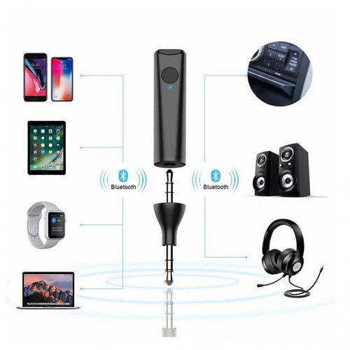 marque generique Adaptateur De Récepteur Bluetooth, Mini-récepteur Bluetooth 5.0 Sans Fil Avec Amplificateur Et Adaptateur Audio AUX Pour Casque Audio, Voiture, Haut-p