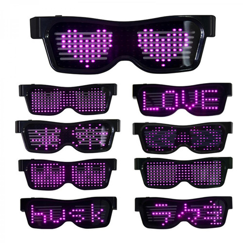 Lunette 3D Bluetooth LED Eye Glasses APP Control Pour Raves Fun Flashing Display Text 4 Couleurs