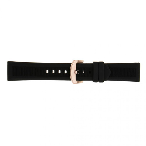 marque generique - bracelet en caoutchouc de silicone noir sport remplacement bracelet en or rose 20mm marque generique  - Accessoires montres connectées