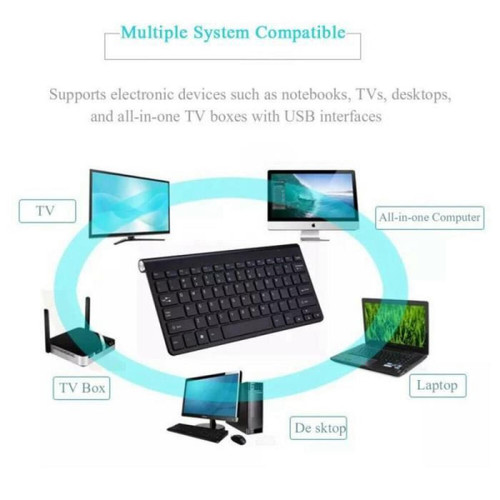 Pack Clavier Souris Mini clavier et souris sans fil Bluetooth ultra-mince sans fil, fournitures de bureau pour tablette Android Windows IOS|noir