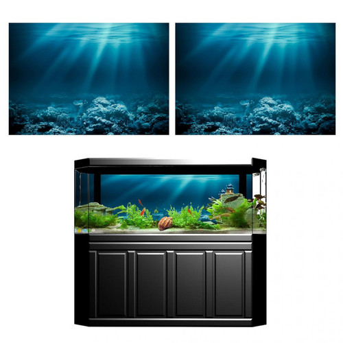 marque generique - Une Paire Aquarium Fond Fish Tank Toile De Fond Statique Accrocher Papier Peint Autocollant M marque generique  - Poissons