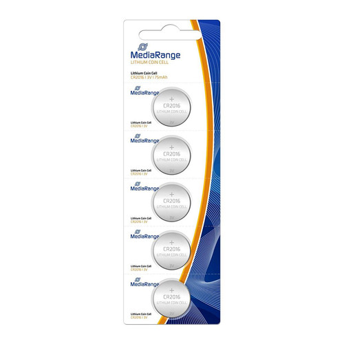 Mediarange - Pack de 5 piles format bouton Mediarange Lithium Celis CR2016 3V Mediarange  - Mediarange