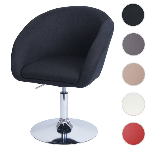 Mendler - Chaise de salle à manger HWC-F19, chaise de cuisine chaise pivotante fauteuil lounge, pivotante réglable en hauteur ~ tissu/textile anthracite Mendler  - Table basse plateau pivotant
