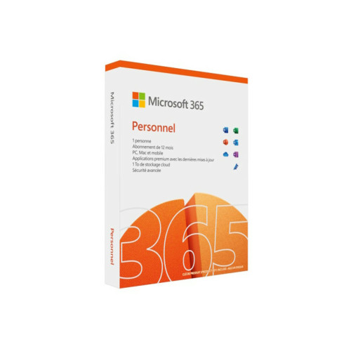 Microsoft - Microsoft Office 365 Personnel (Personal) - 1 utilisateur - 1 an - PC, Mac, iOS, Android, Chromebook - A télécharger - Livraison rapide 7/7j Microsoft - Bureautique et Utilitaires