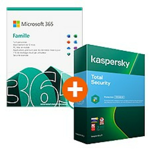 Microsoft - Pack Microsoft 365 Famille + Kaspersky Total Security - Licence 1 an - A télécharger Microsoft  - Publisher