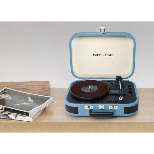Muse - mini chaine Platine vinyle 33 45 78 tr minute avec encodage par USB bleu Muse  - Chaînes Hifi Sans bluetooth