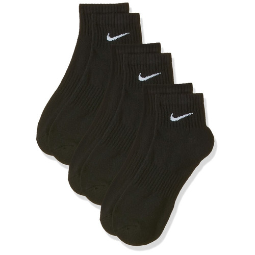 Accessoires fitness Nike SX7667 Lot de 6 paires de chaussettes courtes pour homme et femme en coton rembourré, hauteur au dessus de la cheville - Taille : 34, 36, 38, 40, 42, 44, 46, 48, 50, blanc/noir, M