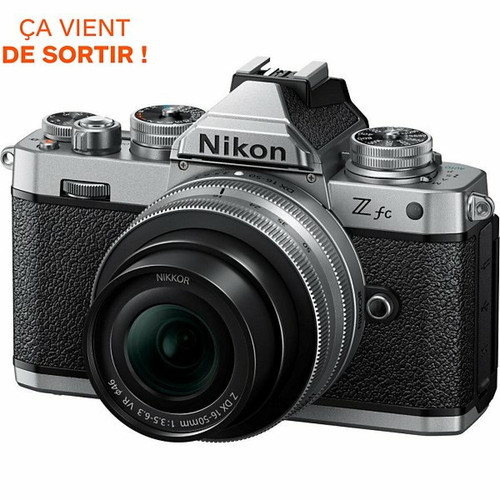 Nikon - Appareil photo hybride Nikon Z FC + Z DX 16 50mm f 3.5 6.3 Vintage Silver Nikon - Appareil compact Pack reprise