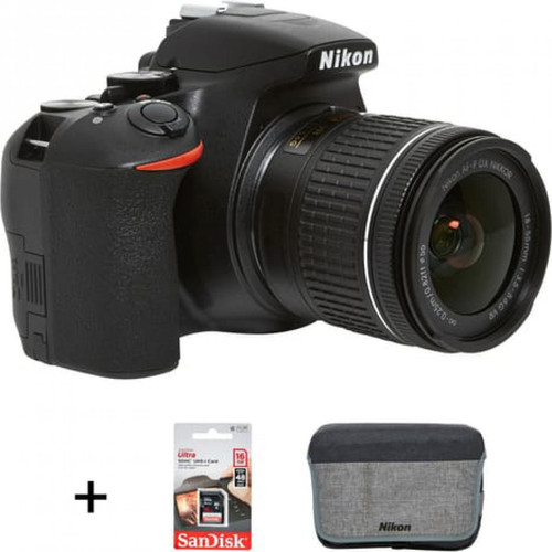 Nikon - Appareil photo Reflex D3500+18-55VR+Sac+16Go+Batterie Nikon  - Appareil compact Nikon