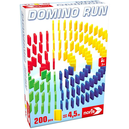 Les grands classiques Noris Noris 606065644 Domino Run Lot de 200 Dominos pour Un parcouru à Couper Le Souffle à partir de 3 Ans