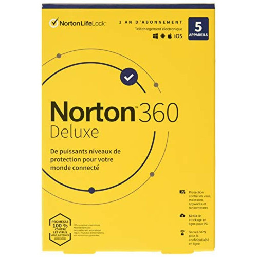 Norton 360 Deluxe - 5 appareils - 1 an
