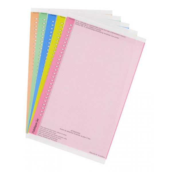Accessoires Bureau Oblique Az Planche d'étiquettes dossier suspendu n°8 pour armoire 14,4 x 0,6 cm - couleurs assorties - Paquet de 270 étiquettes