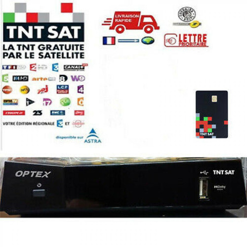 Optex - RECEPTEUR TNT PAR SATELLITE TNTSAT OPTEX ORS 9990-HD + CARTE TNTSAT VALABLE 4 ANS Optex - Adaptateur TNT