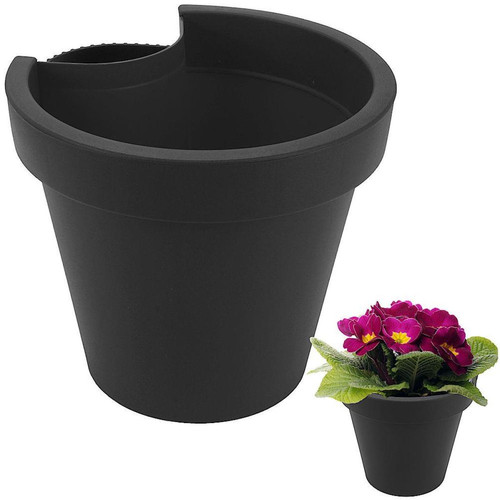 Pots, cache-pots Other Pot de fleur de gouttière suspendu à l'extérieur gouttière de jardin noir 24 cm