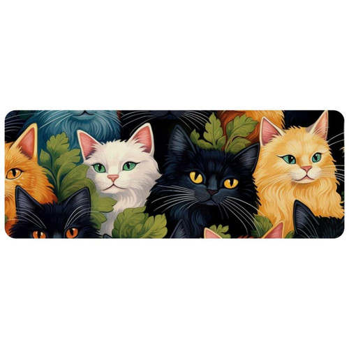 ownta - OWNTA Cats Grand tapis de bureau à motif : tapis de jeu rectangulaire étendu de 11,8 x 31,3 pouces avec fond en caoutchouc antidérapant - adapté au bureau à domicile - grand tapis de souris ownta  - Tapis de souris gamer Tapis de souris