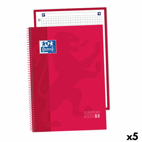 Oxford - Cahier Oxford Europeanbook 1 Rouge A5 80 Volets (5 Unités) Oxford  - Oxford