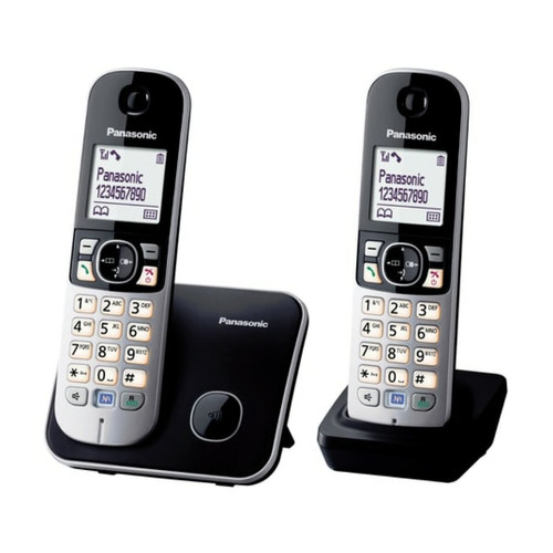 Panasonic - Téléphone sans fil KX-TG6812FRB Duo noir Panasonic  - Téléphone fixe-répondeur