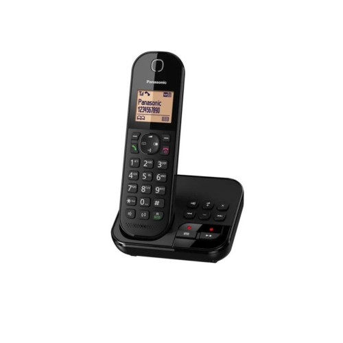 Téléphone fixe-répondeur Panasonic Téléphone sans fil dect noir avec répondeur - KXTGC420FRB - PANASONIC