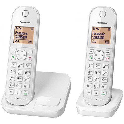 Panasonic - Téléphone sans fil duo dect blanc - kxtgc412frw - PANASONIC Panasonic  - Téléphone fixe-répondeur Duo