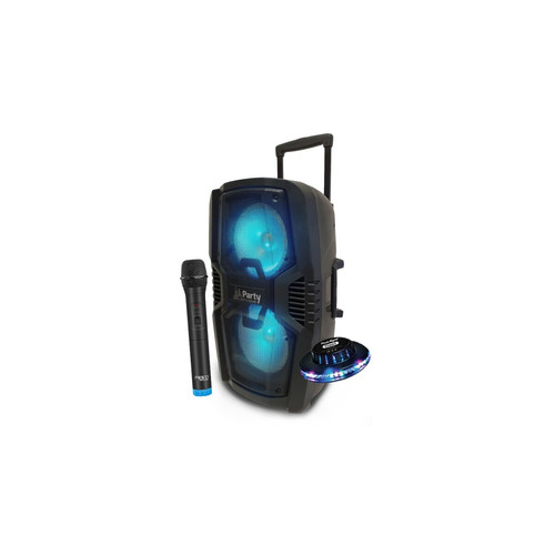 Party Light & Sound - Enceinte Sono DJ PARTY-210LED autonome 2x10" - 600W - BT/USB/SD, Microphone VHF sans fil, Télécommande, Soucoupe OVNI Party Light & Sound  - Party Light & Sound