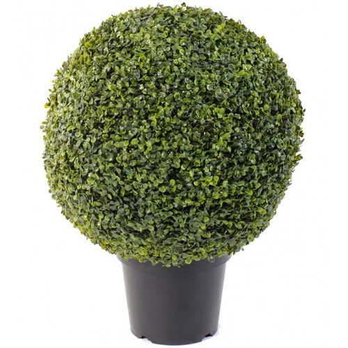 Pegane - Plante artificielle haute gamme Spécial extérieur / Buis boule artificiel - Dim : H.67 x D.50 cm Pegane  - Boule de buis artificiel pour exterieur