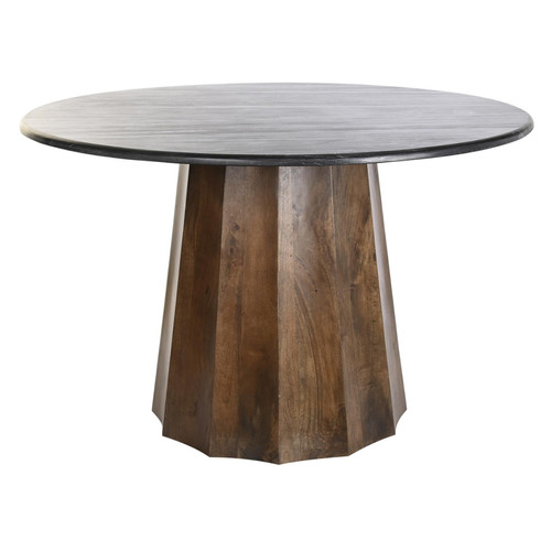 Pegane - Table à manger, table repas ronde en marbre noir - Diamètre 120 x Hauteur 76 cm Pegane  - Table cuisine en marbre Tables à manger