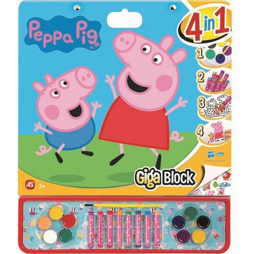Peppa Pig - Bloc avec Dessins à Colorier Peppa Pig Giga Block 4 en 1 35 x 41 cm Peppa Pig  - Peppa Pig