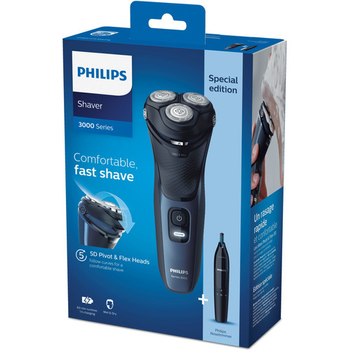 Philips - Philips 3000 series S3134/57 rasoir pour homme Rasoir rotatif Tondeuse Noir Philips  - Appareil soin du visage