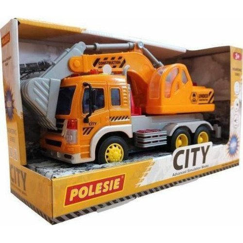 Polesie - Wader-Polesie Pelle pour Camion - Jouet de Ville - Orange - Volant d'inertie - avec Son Lumineux Polesie  - Volant voiture jouet