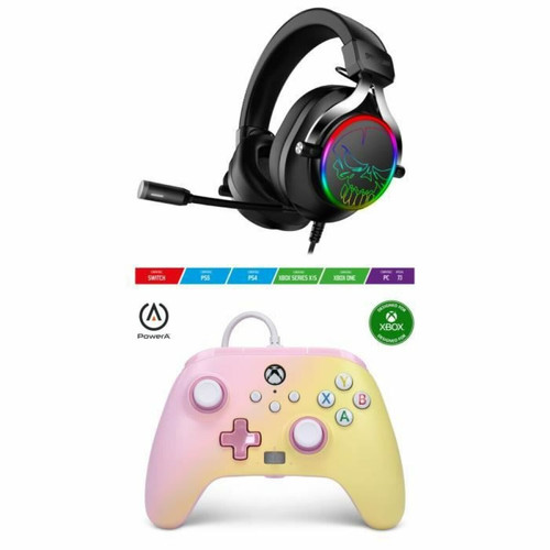 Power A - Manette XBOX ONE-S-X-PC Limonade rose EDITION Officielle + Casque Gamer 7.1 H600 SPIRIT OF GAMER XBOX ONE/S/X/PC Power A - Manette Xbox One